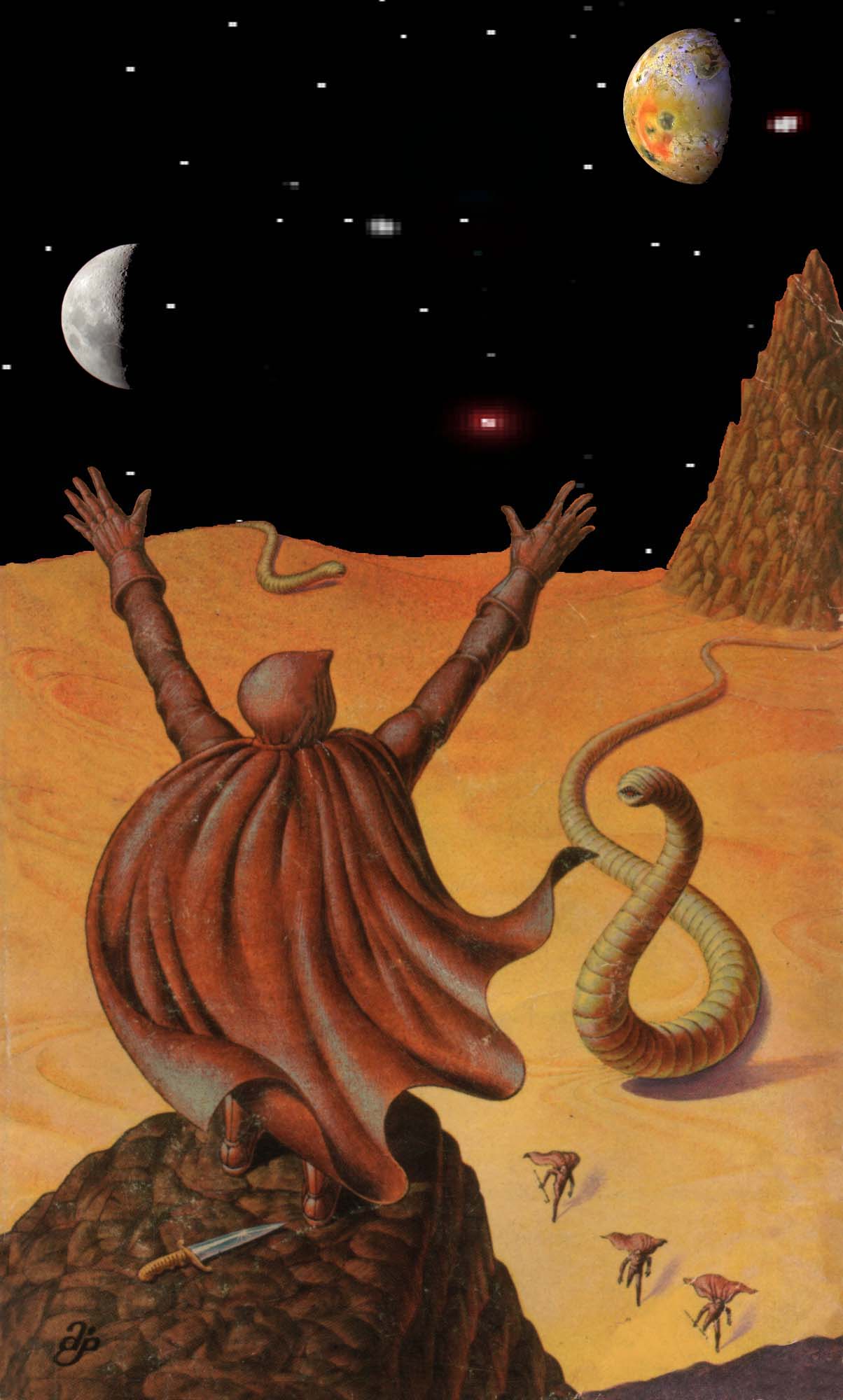 DUNE: Paul-Muad'Dib and the Worms (Art by John Schoenherr... Computer Embellishments by J.C. Maek III)